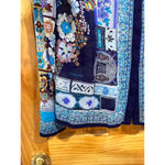 Versace Women’s  Art To Wear Floral Geometric Patchwork Silk Button Down Photo 3