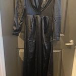 Lulus Endearing Elegance Black Satin Long Sleeve Maxi Dress Size XS Photo 3