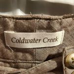 Coldwater Creek Women’s 12P Linen Cotton Blend Cropped Wide Leg Pant Brown Color Photo 2