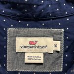 Vineyard Vines  Women's Navy Polka Dot Roll Tab Sleeve Shirt Size 10 Photo 3