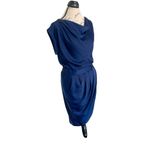 BCBGMAXAZRIA  Size Medium Dress Pleated Office Wear  Rowan Navy Blue Career Wear Photo 3