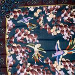 Large Bird Scarf Novelty Print Tapestry Floral Wrap Cotton Shawl Brown Photo 3