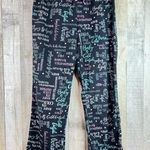 Goodnight Kiss Size Medium Fleece Sleep Pant Drawstring Stretch Waistband Black Photo 0