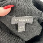 Talbots Size S/M Round Poncho Sweater Black Lambswool Blend Women’s Cozy Knit Photo 6