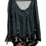 Green Embellished Bell Sleeve‎ Tunic Size XL Photo 0