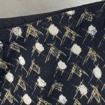 Vintage 100% Silk Black & White Patterned Handkerchief Hem Midi Skirt Size M Photo 2