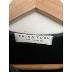 Trina Turk 4 Pocket Crochet Trim Black Wool Cardigan Sweater Gold Buttons Preppy Photo 7