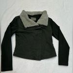 Anthropologie  By Marrakech Utility  Green Cream Removable Sherpa Collar Jacket Photo 2