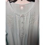 Brand New Miss Elaine Women's Size Large Aqua Paisley Print Lace Trim Nightgown Blue Photo 3