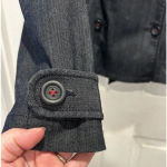 ANN TAYLOR LOFT Double Breasted Lined Denim Jacket Sz M Medium‎ Blue Photo 1