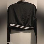 Daisy  Black Varsity Jacket with Floral Accent Photo 8