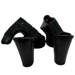 Franco Fortini  Women 11 Black Suede Perforated Peep Toe Heeled Booties Party Photo 4