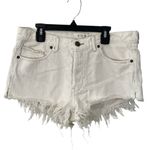 Free People We The Free Soft & Relaxed Denim Cut Off Shorts Worn White Size 28 Photo 2