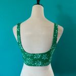 Aerie NWT Green Floral Lace Up Scoop Neck Bikini Top Swim Beach Surf Paddle M Photo 1