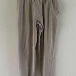 Lark & Grey Jogger Pants Beige Elastic Waist Women's Loungewear Size M Photo 4