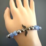 Guardian Angel Natural Blue Quartz Bracelet With Silver Balls for Larger Wrists Photo 2