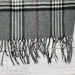 V. Fraas plaid scarf with fringe hem 60”x9.5” Black grey & red Photo 1