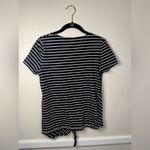 Jones New York  Black and White Fitted Short Sleeve Top Photo 1