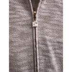 St. John SPORT Beige Knit Gold Zip Mock Neck Jacket Cardigan Wool Blend Small VTG Photo 3