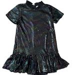 MELLODAY Sparkle Sequin Dropwaist Removable Collar Dress Black Size Medium Photo 4