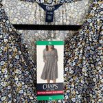 CHAPS Vintage Inspired Navy Floral Midi Dress Romantic Cottage Blue White Modest XL Photo 12