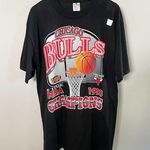 Nba VINTAGE Chicago Bulls 6 Time  Champions 1998 Black Tee T-Shirt Photo 0