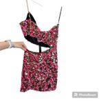 H:ours  NWT Sybila Fuchsia and Gold Shiny Sequin Cut-Out Party Mini Dress Medium Photo 5