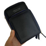 Forever Young korea navy blue multi zipper pouch clutch wallet credit cards Photo 0