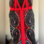 Bebe  Print Colorblock Mid Dress Size: Med Color: Downtown Paisley 3 Photo 7