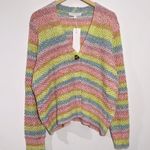 Adyson Parker Spring Lilac‎ Combo Multicolor Knit Cardigan Sweater Size 1X Pink Photo 0