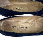 St. John  Pumps Heels Navy Suede Gold Logo Heel 9AA Photo 7