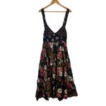 Free People Love You Midi Dress Womens M Black Floral Boho Romantic Sleeveless Photo 1