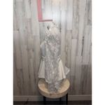 Womens Tops Floral Applique Ruffle Hem Frill Trim Top White Size L Photo 4