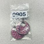 Purple Snakeskin Dangle Earrings Boho Round Silver Tone Drop Trendy Jewelry Photo 7