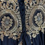 City Studio NWT Special Occasion Strapless Dress Juniors 5 Navy & Gold Photo 10