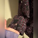 Michael Kors Preloved Black and Pink Floral Paisley Zip Up Blouse size medium Photo 9