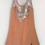 Guess Iridescent Tank Peach Elena Gilbert Vampire Small Mesh Sparke Holiday Photo 0