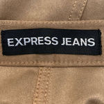 EXPRESS Skirt Womens 2 Faux Suede‎ Mini Exposed Button A Line Light Tan Beige Photo 3