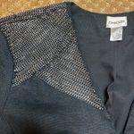 Chico's Black Linen Silver Metal Mesh Chain Blazer Jacket SZ 3 (XL) Goth Grunge Photo 2