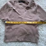 Priceless Stylish Ribbed Tan Knit Short Sleeve Top Photo 4