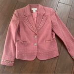 Bloomingdale's Mauve Tweed 2 Piece Skirt Set with Rhinestones sz 10P/8P Pink Photo 1