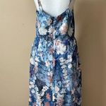 Hutch  | Anthropologie Blue Floral Midi Dress Sz 12 Photo 3