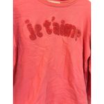 Loft  Je T'aime Sweatshirt Coral‎ Pink Crew Neck Pullover Casual Top Photo 1