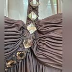 Cache Vintage Y2K  Taupe Cream Ombre One Shoulder Sequin Beaded Dress Size 4 S Photo 4