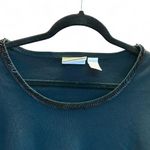 Liz Claiborne 90s Vintage  100% Cotton Beaded Chevron Pattern Neckline Top XL Photo 2