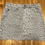 KanCan USA KanCan Women's Gray Leopard Print Denim Mini Skirt Size Medium Photo 1