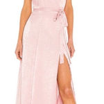 Revolve‎ resa Lindsay dress pink satin wrap maxi Size M Photo 0