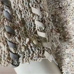 Vintage Gemelli Sweater Neutral Colors Faux Leather Textured Knit‎ Women Retro Tan Photo 3