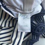 Kona Sol One-Piece Swim Suit Women's Size L   Nautical Blue White Stripes Tank Photo 6