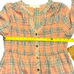 Eden & Olivia  Lightweight Pink Plaid Babydoll Shirt Size Large Photo 2